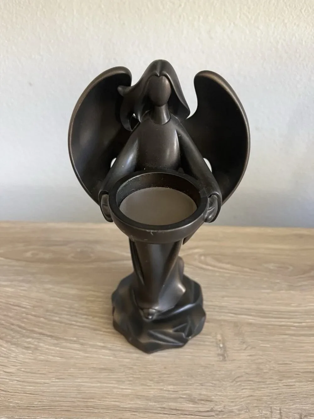 Vintage Party Lite Tea Light Angel Christmas Bronze Finish 8-1/4